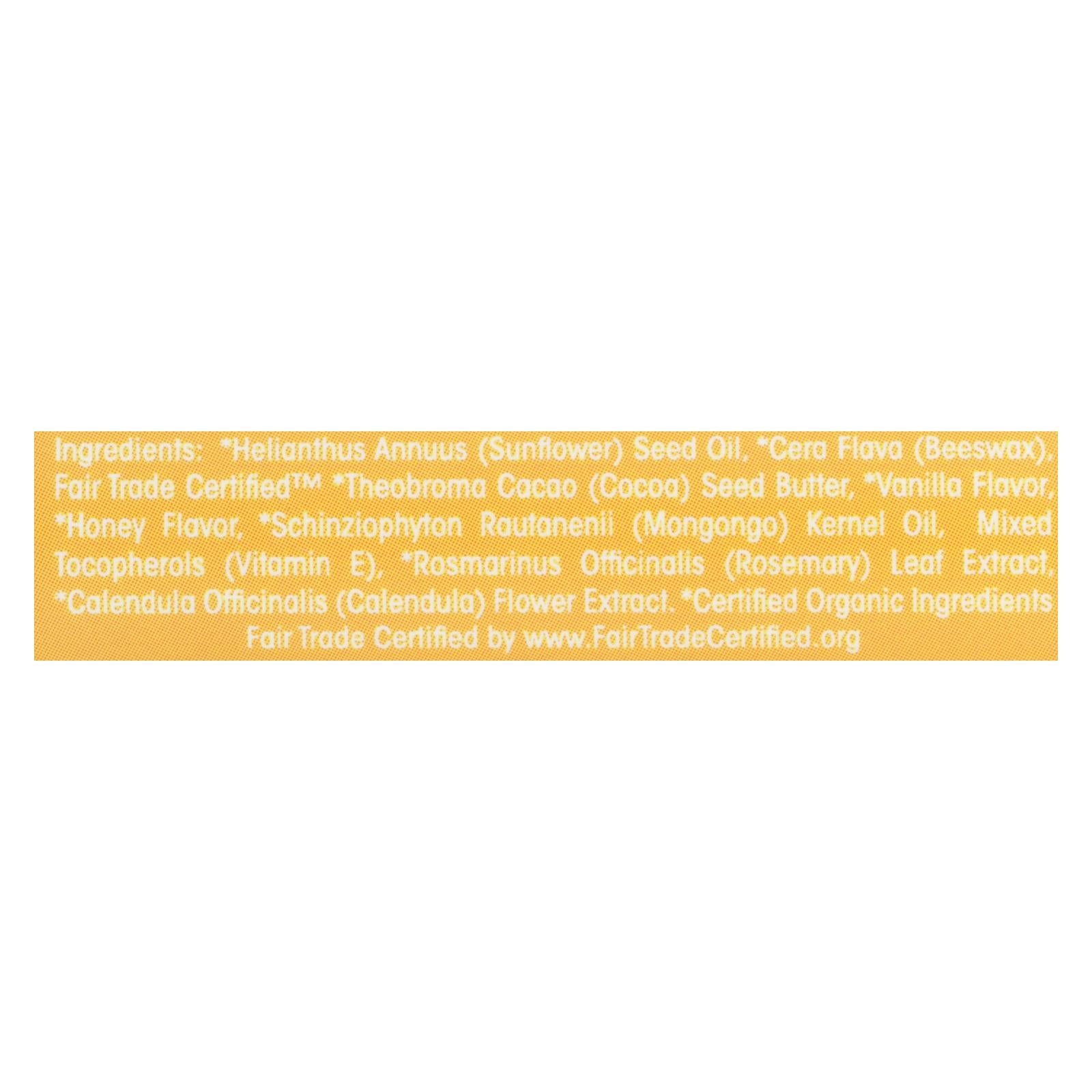 Mongo Kiss Display Center - Lip Balm - Organic - Eco Lips - Vanilla Honey - .25 Oz - Case Of 15 - Maras Green