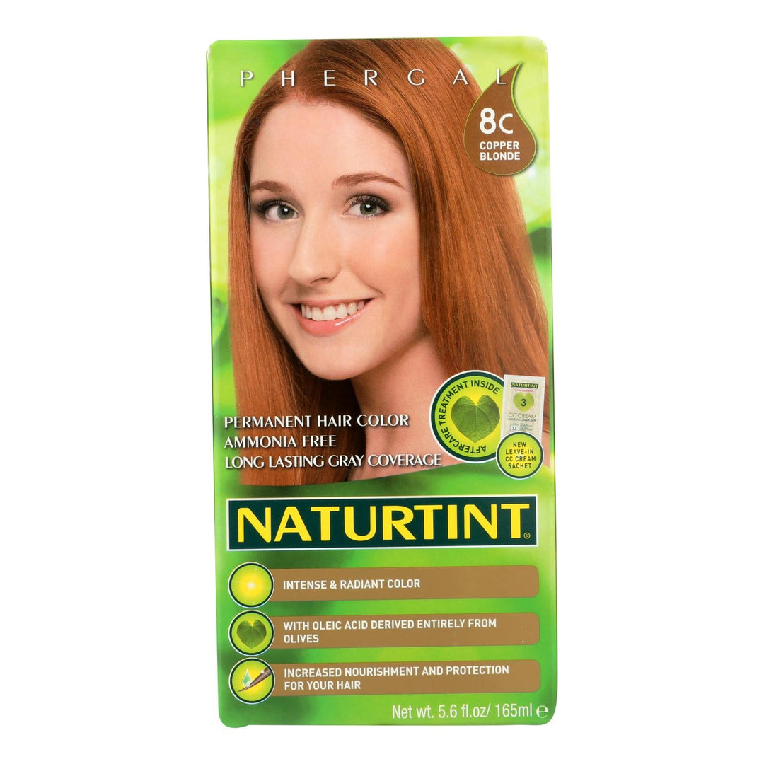 Naturtint Hair Color - Permanent - 8c - Copper Blonde - 5.28 Oz - Maras Green