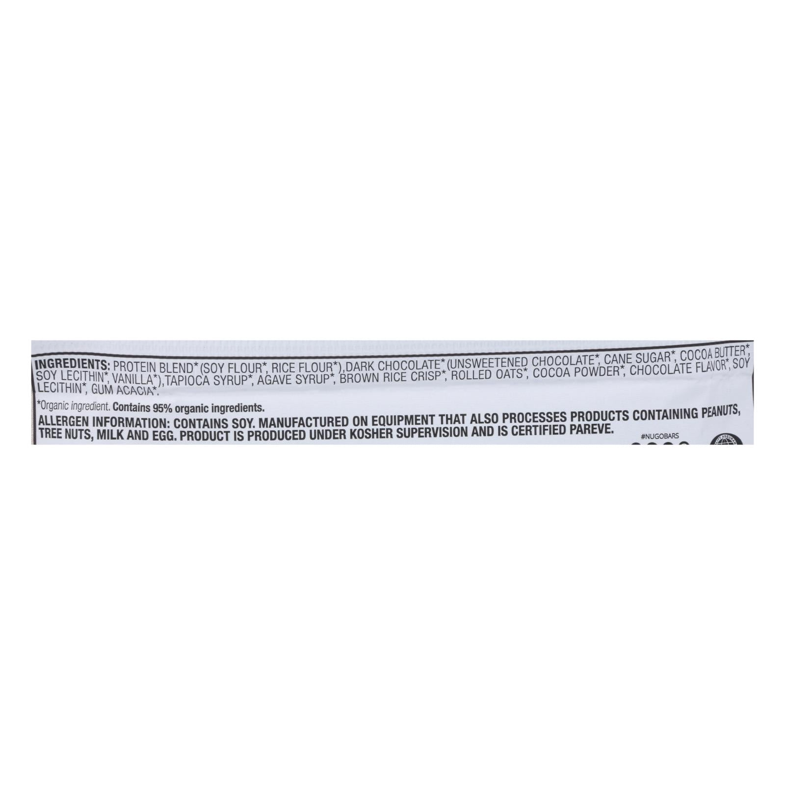Nugo Nutrition Bar - Organic Double Dark Chocolate - 1.76 Oz - Case Of 12 - Maras Green