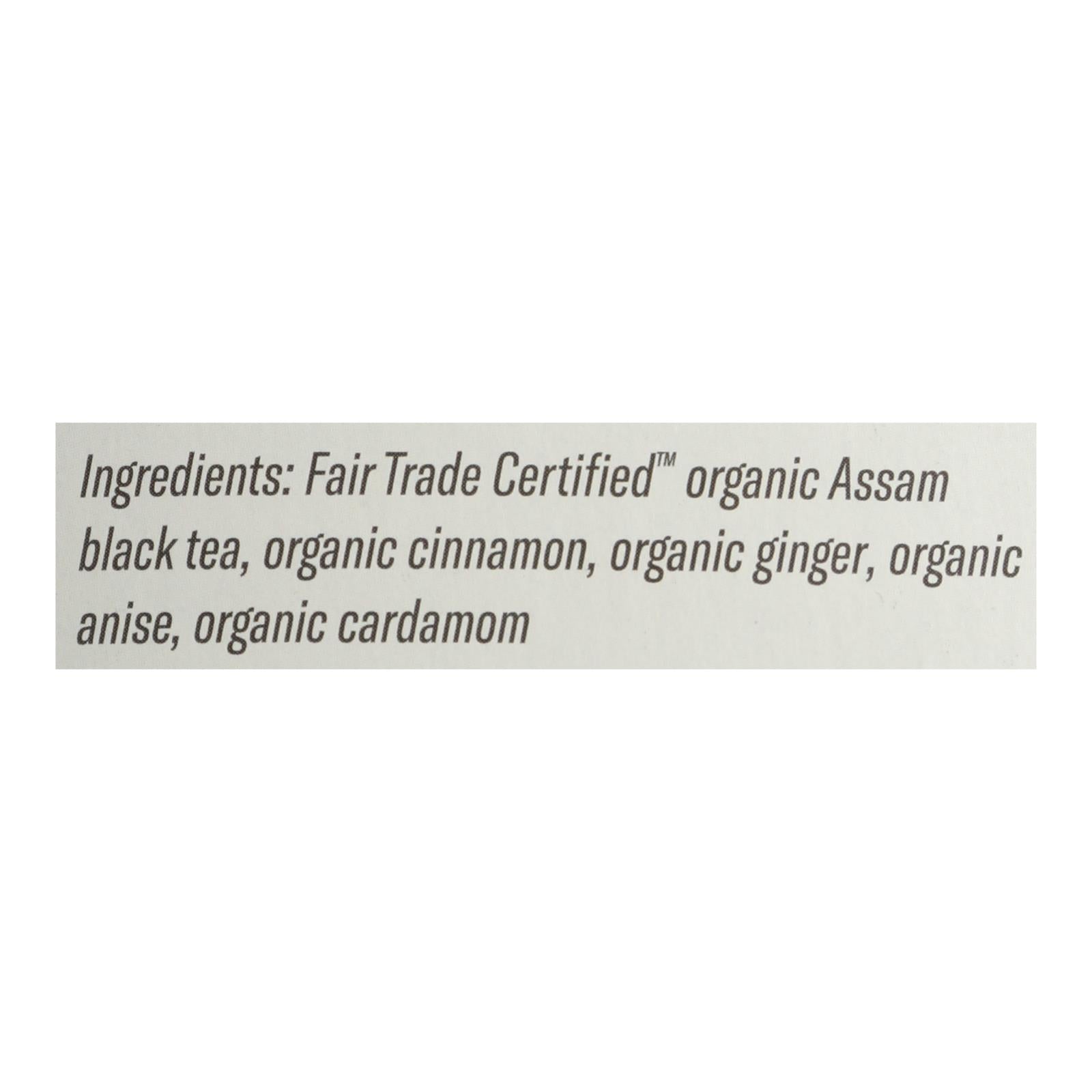 Numi Golden Chai Spiced Assam Black Tea - 18 Tea Bags - Case Of 6 - Maras Green