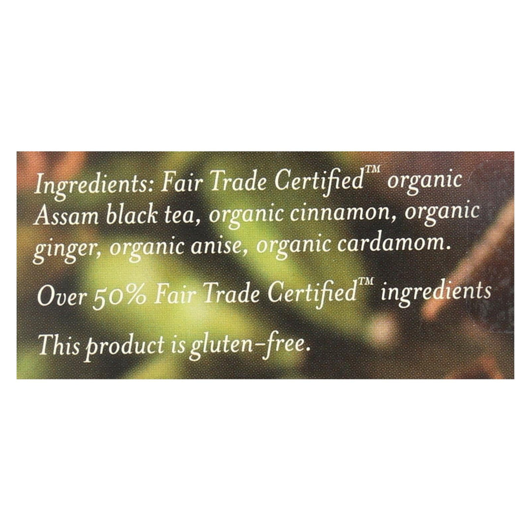 Numi Golden Chai Spiced Assam Black Tea - 18 Tea Bags - Case Of 6 - Maras Green