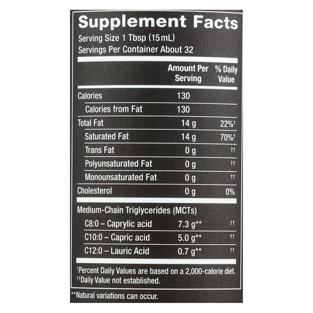 Nutiva 100% Organic Mct Oil - From Coconut - Unflavored - 16 Fl Oz - Maras Green