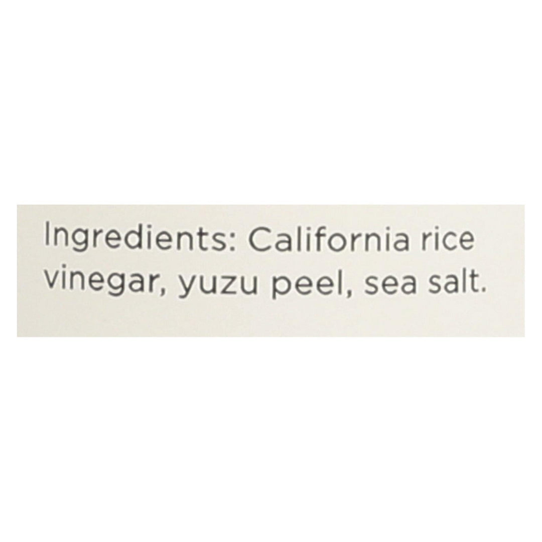 O® California Yuzu Rice Vinegar - Case Of 6 - 10.1 Fz - Maras Green