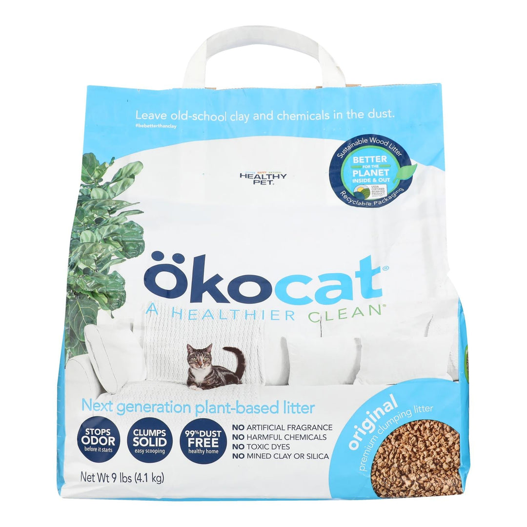 Okocat - Clumping Litter Wood - 1 Each - 9 Pounds - Maras Green