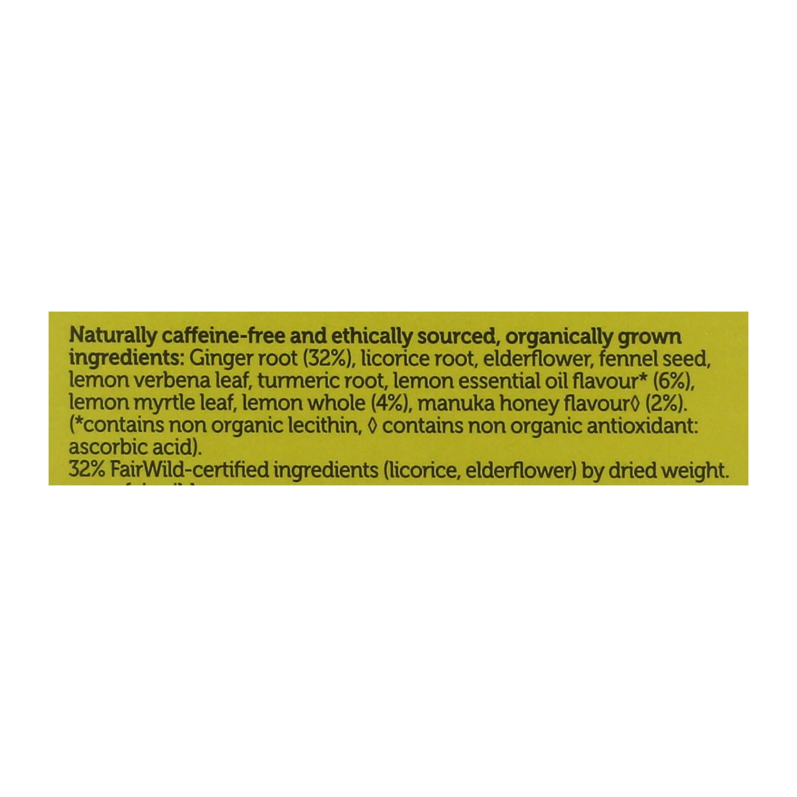 Pukka - Tea Organic Lemon Ginger Manuka Honey - Case Of 4 - 20 Bags - Maras Green