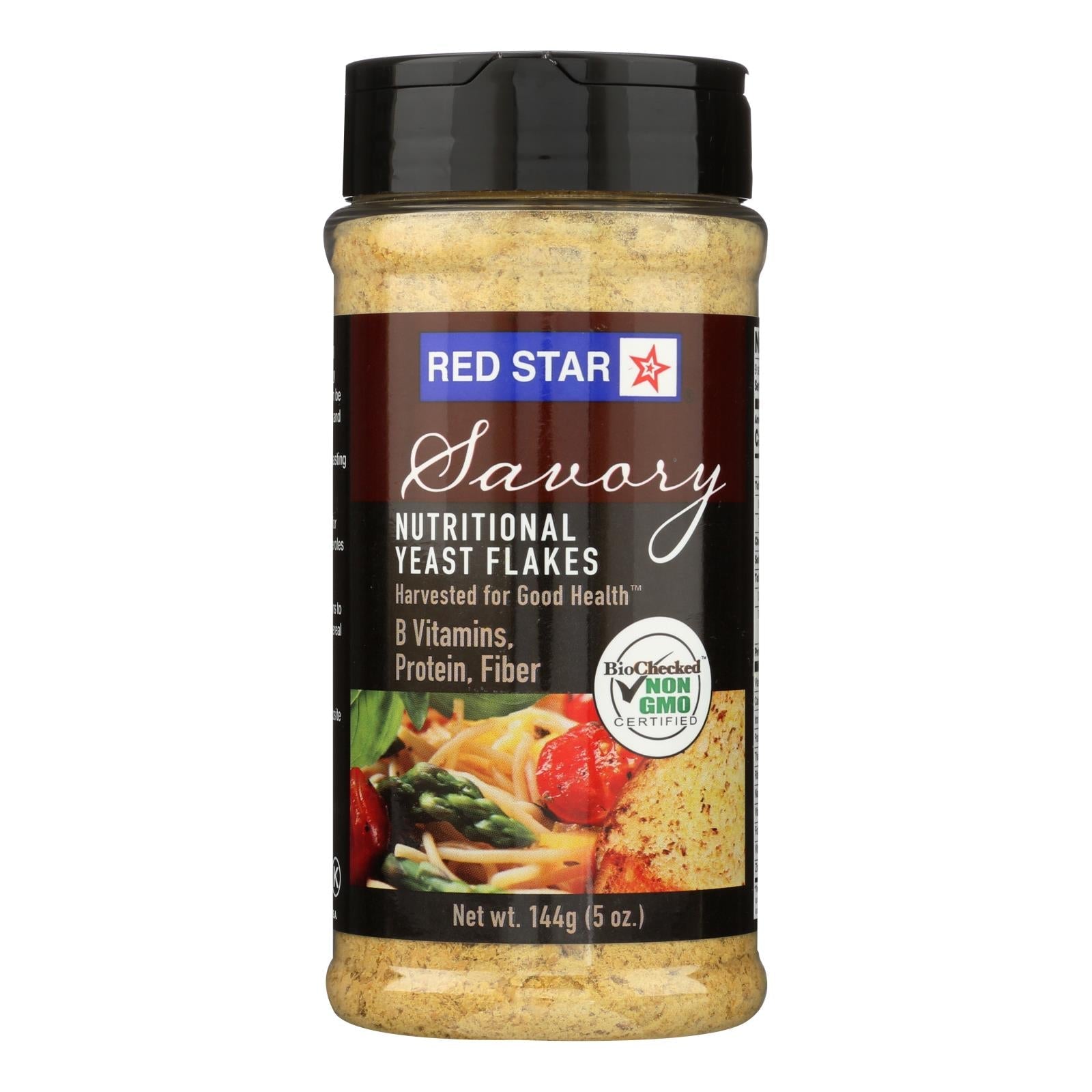 Red Star Nutritional Yeast Vegetarian Support Formula - Yeast Flakes - Mini - Case Of 6 - 5 Oz. - Maras Green