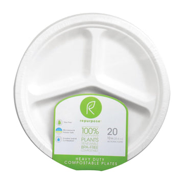 Repurpose Sectional Plates - Case Of 12 - 20 Count - Maras Green