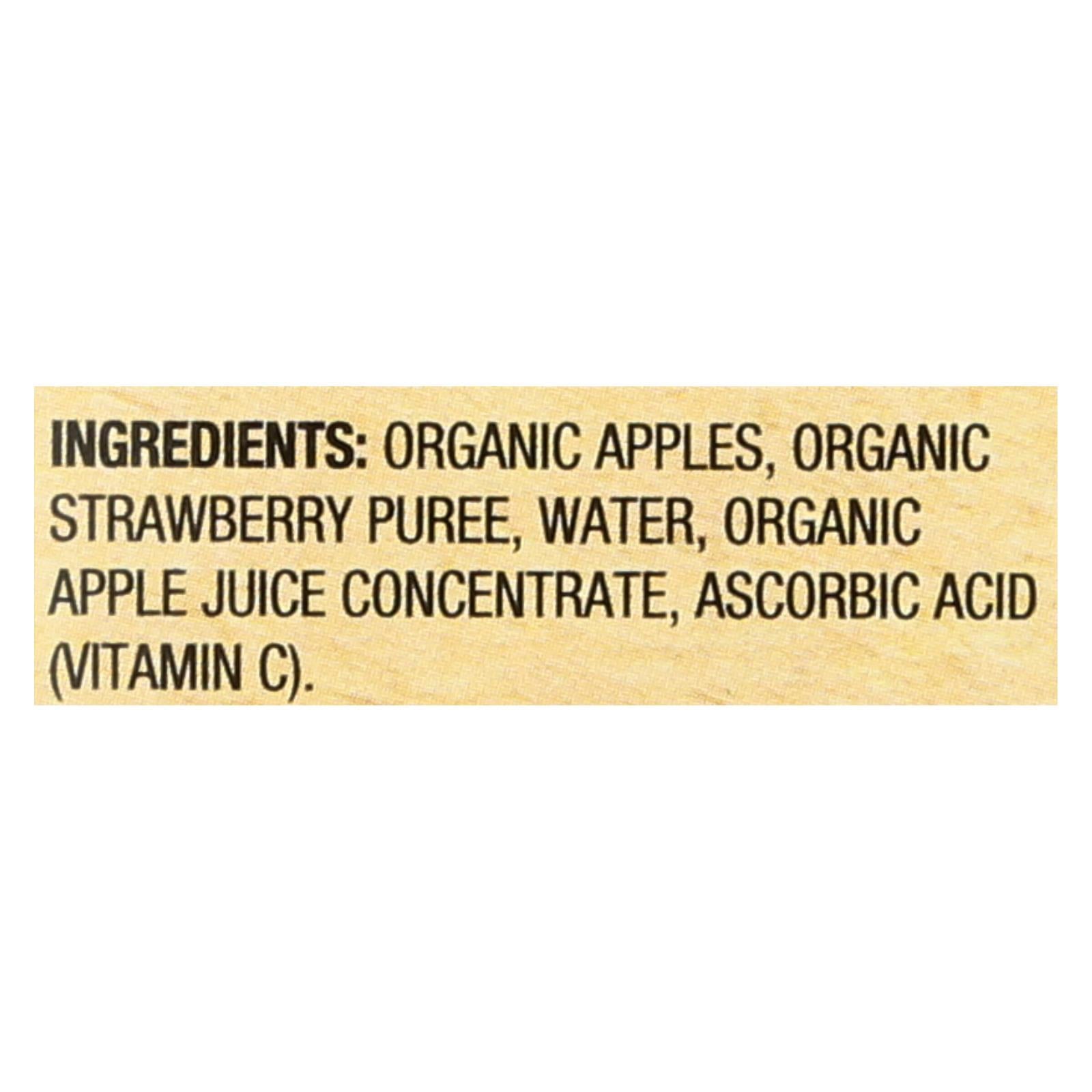Santa Cruz Organic Apple Sauce - Strawberry - Case Of 6 - 3.2 Oz. - Maras Green