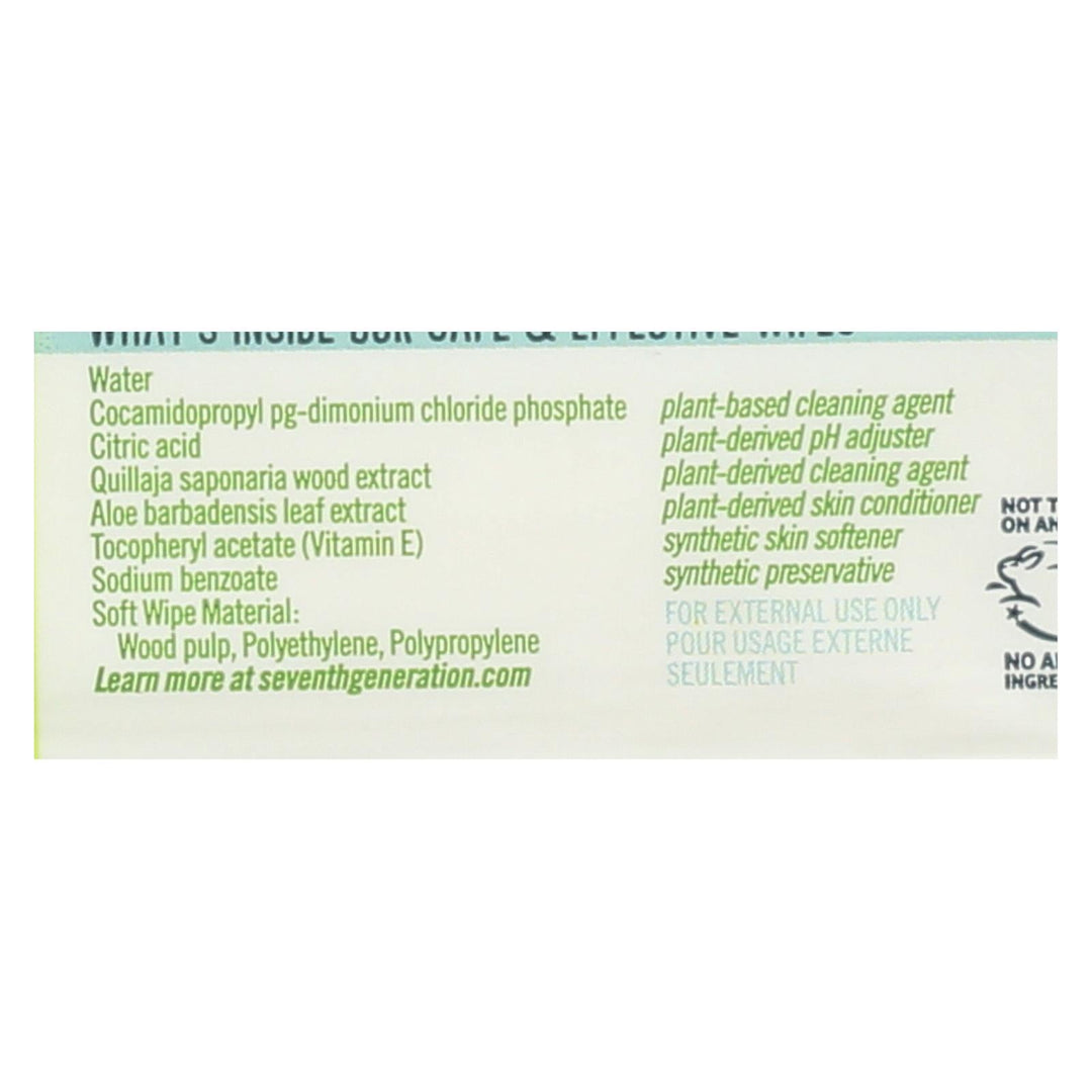 Seventh Generation Baby Wipes - Free And Clear - 64 Ct - Case Of 12 - Maras Green
