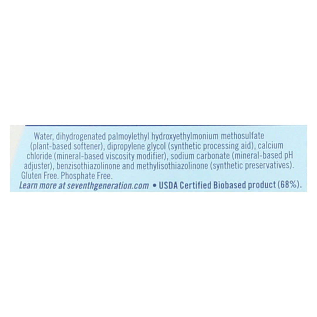 Seventh Generation Natural Liquid Fabric Softener - Free And Clear - Case Of 6 - 32 Fl Oz. - Maras Green