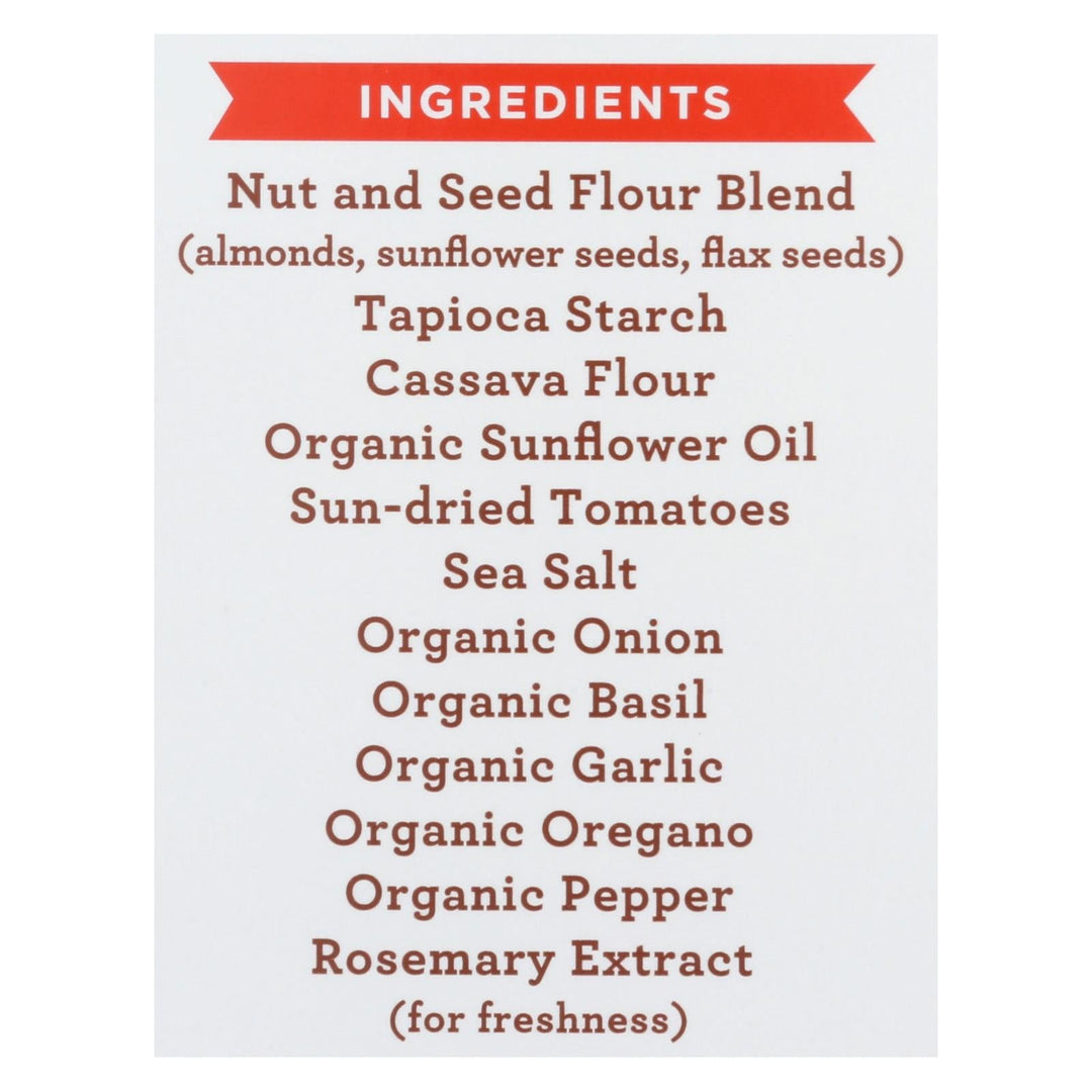 Simple Mills Sun Dried Tomato And Basil Almond Flour Crackers - Case Of 6 - 4.25 Oz. - Maras Green