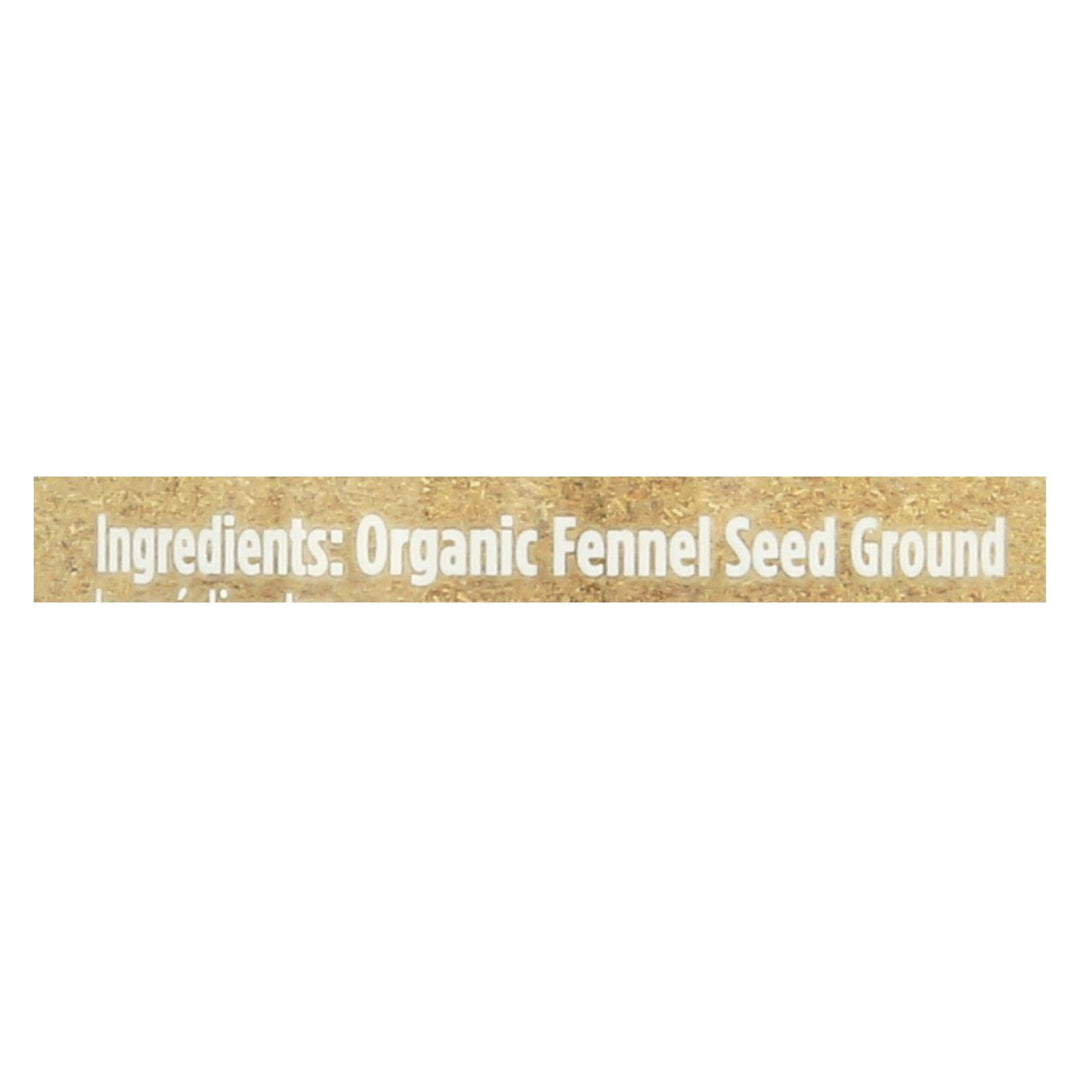 Spicely Organics - Organic Fennel - Ground - Case Of 3 - 1.3 Oz. - Maras Green