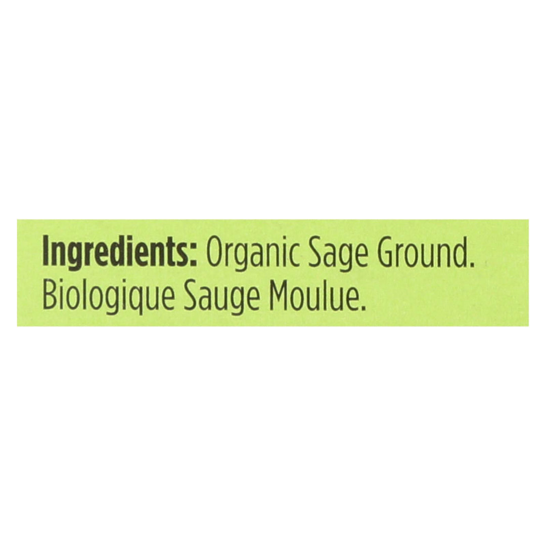 Spicely Organics - Organic Sage - Ground - Case Of 6 - 0.3 Oz. - Maras Green