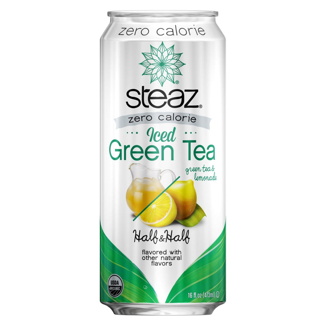 Steaz Zero Calorie Green Tea - Half And Half - Case Of 12 - 16 Fl Oz. - Maras Green