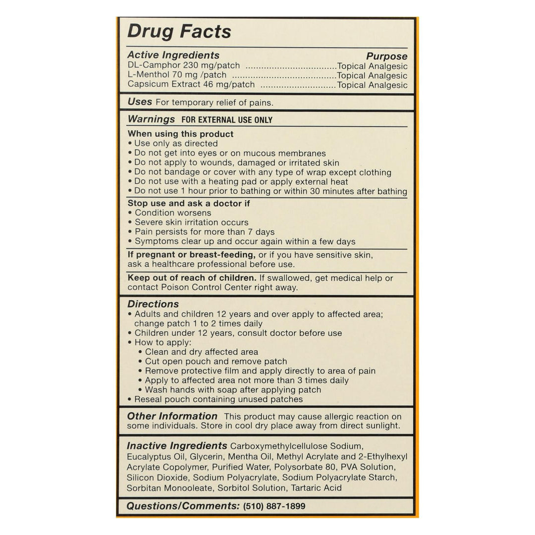 Tiger Balm Pain Relieving Large Patches - Case Of 6 - 4 Pack - Maras Green