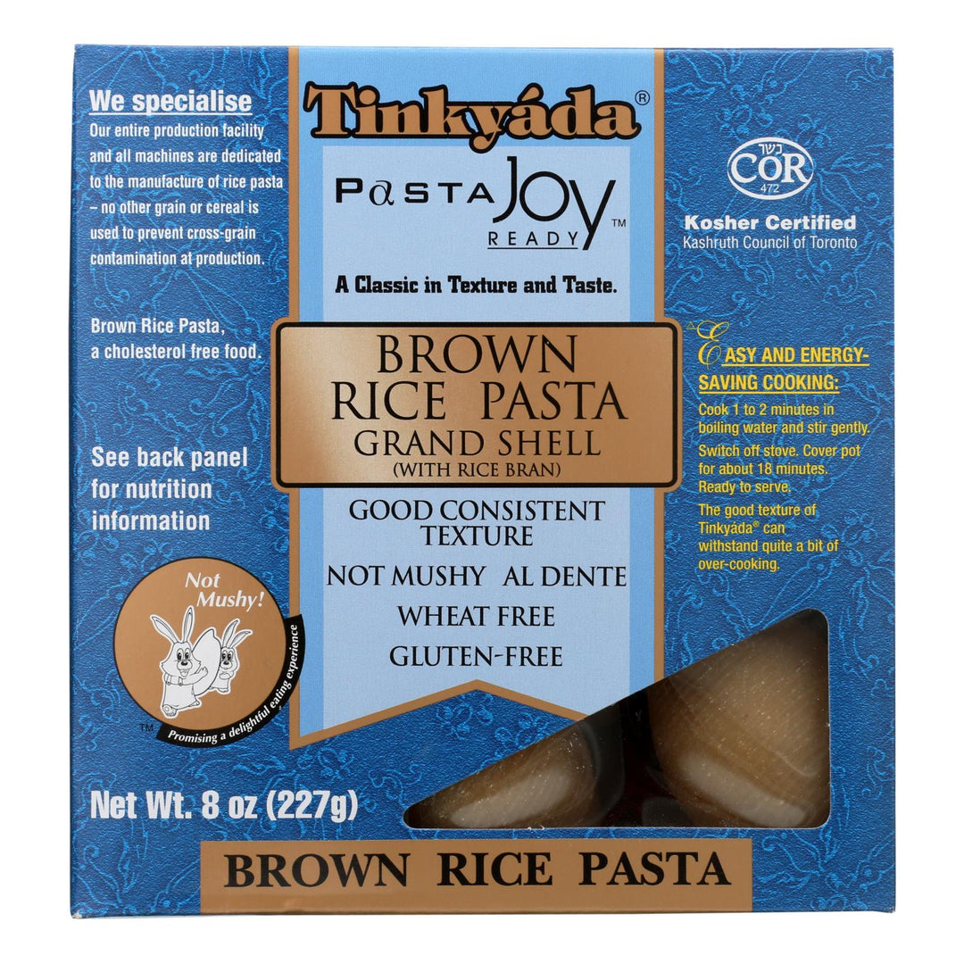 Tinkyada Brown Rice Pasta - Grand Shell - Case Of 12 - 8 Oz - Maras Green
