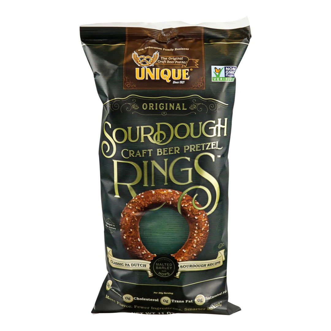 Unique Pretzels - Sourdough Craft Beer Pretzel Rings - Case Of 12 - 11 Oz. - Maras Green