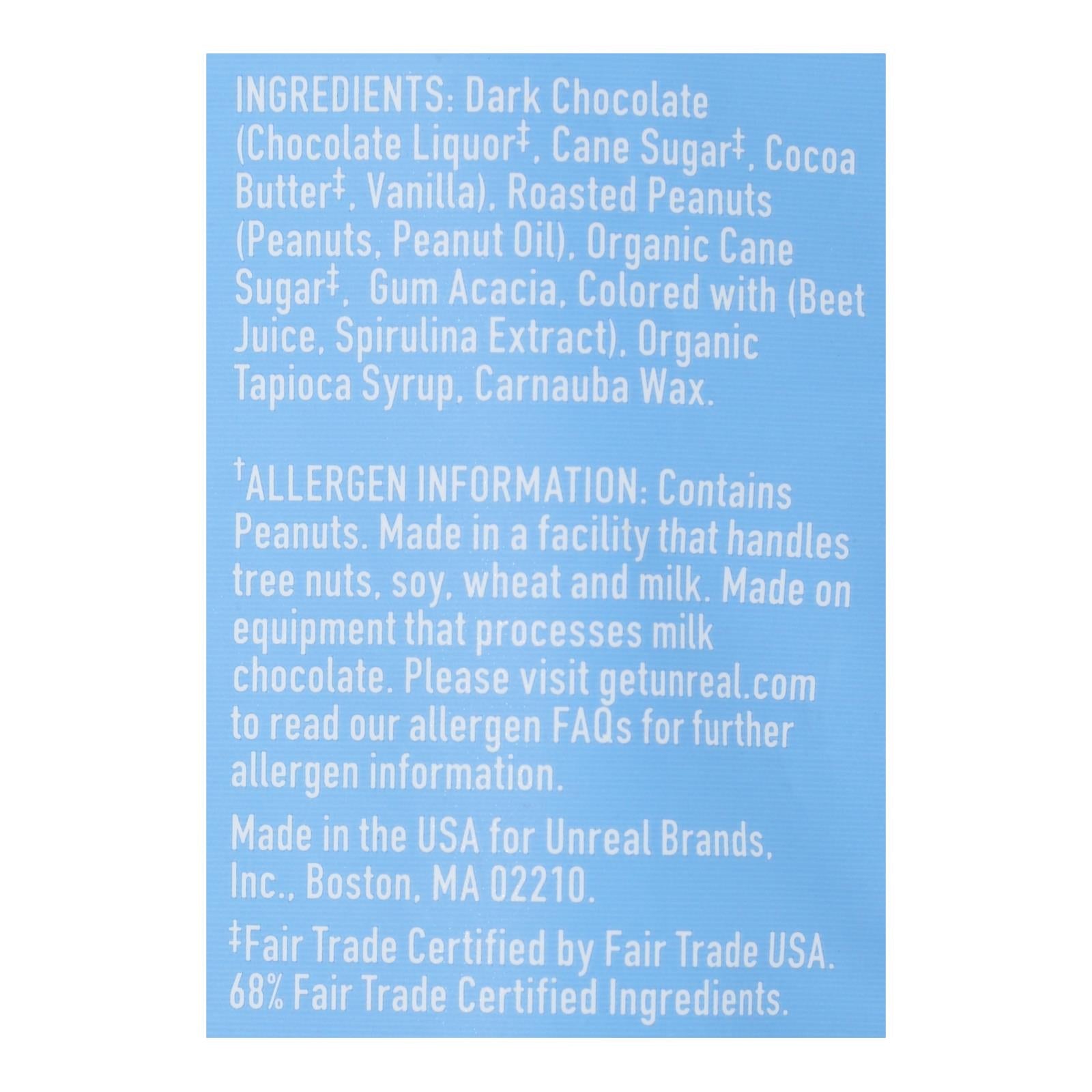 Unreal Dark Chocolate Peanut Gems - Case Of 6 - 5 Oz - Maras Green