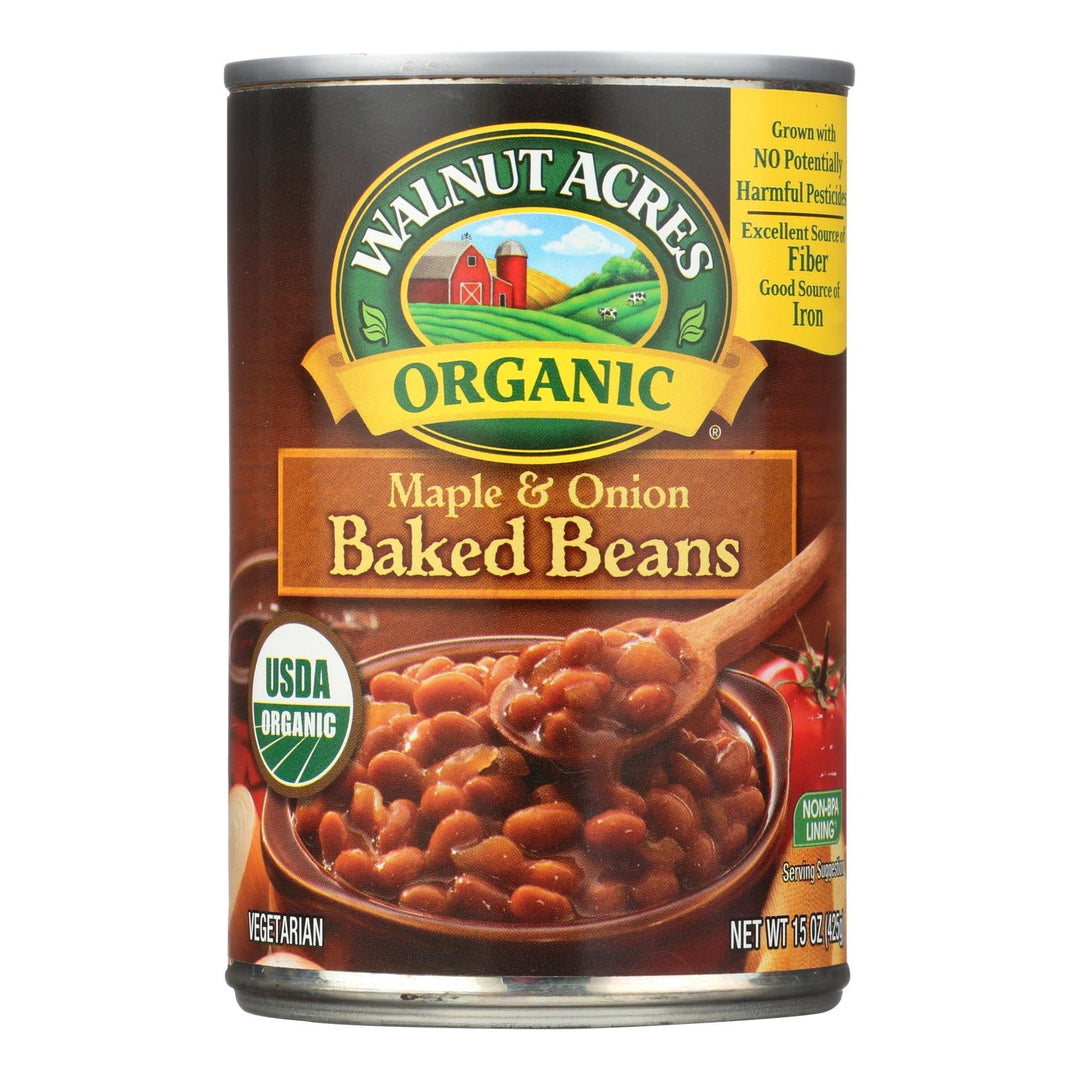 Walnut Acres Organic Baked Beans - Maple And Onion - Case Of 12 - 15 Oz. - Maras Green