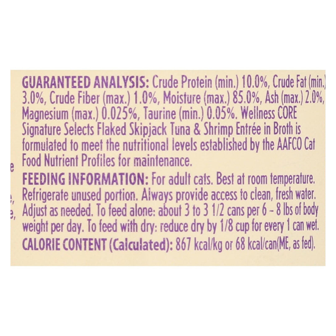 Wellness Pet Products Cat - Can - Tuna - Shrimp - Signature Selects - Case Of 12 - 2.8 Oz - Maras Green