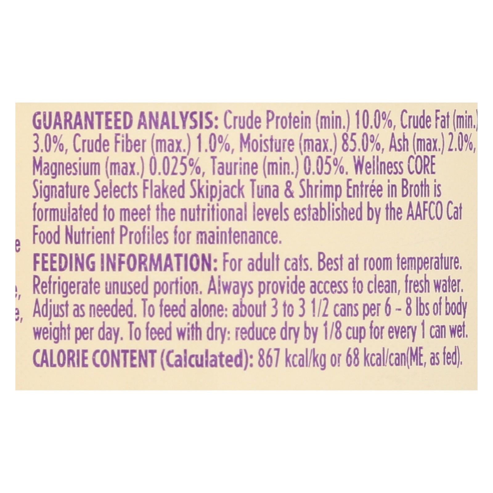 Wellness Pet Products Cat - Can - Tuna - Shrimp - Signature Selects - Case Of 12 - 2.8 Oz - Maras Green