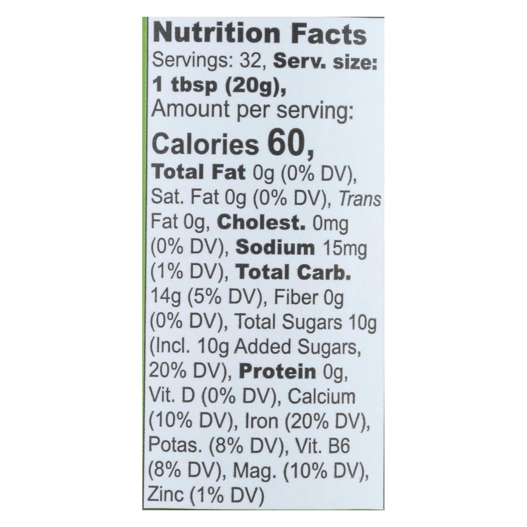 Wholesome Sweeteners Molasses - Organic - Blackstrap - Unsulphured - 16 Oz - Case Of 12 - Maras Green