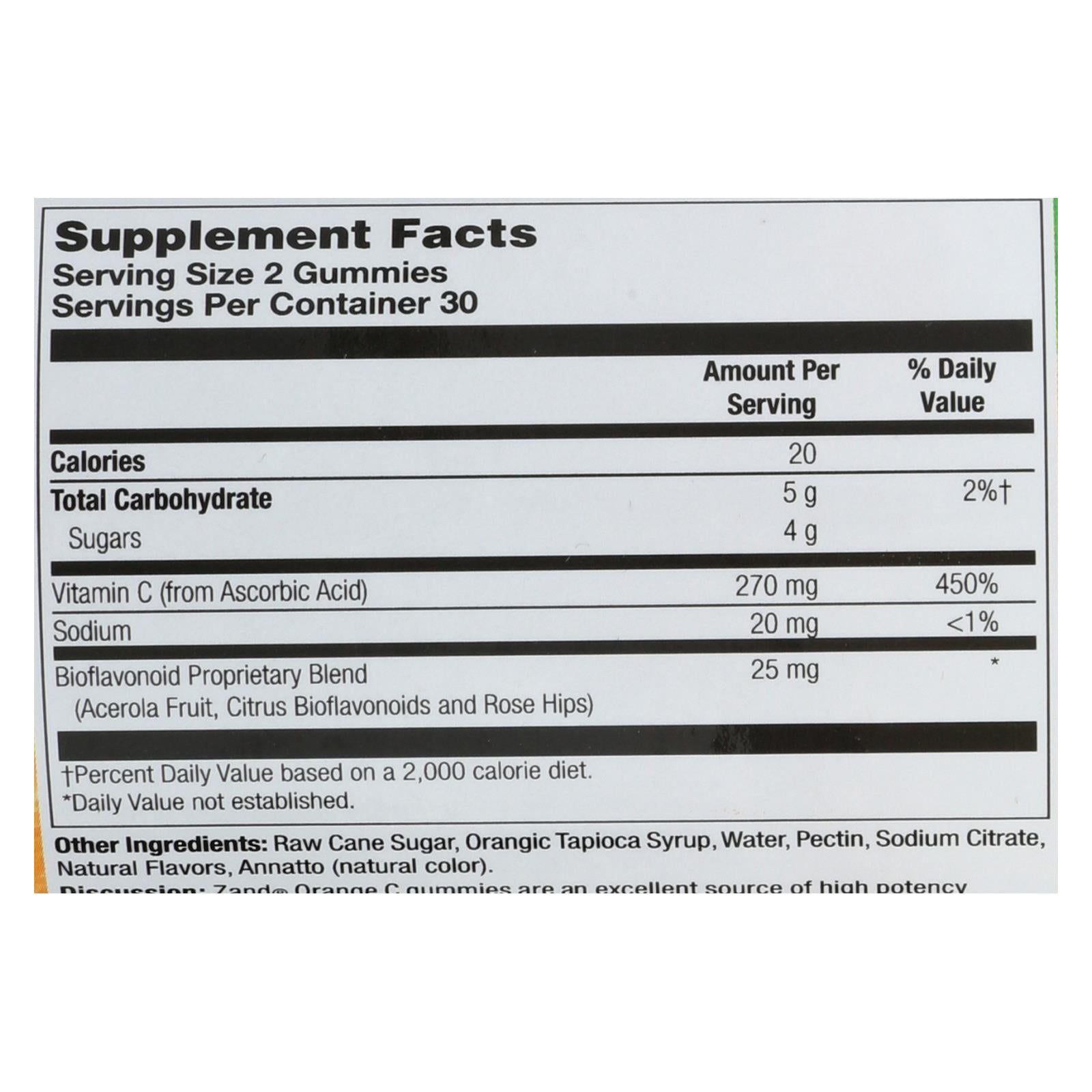 Zand - Gummies Orange C - 1 Each - 60 Ct - Maras Green