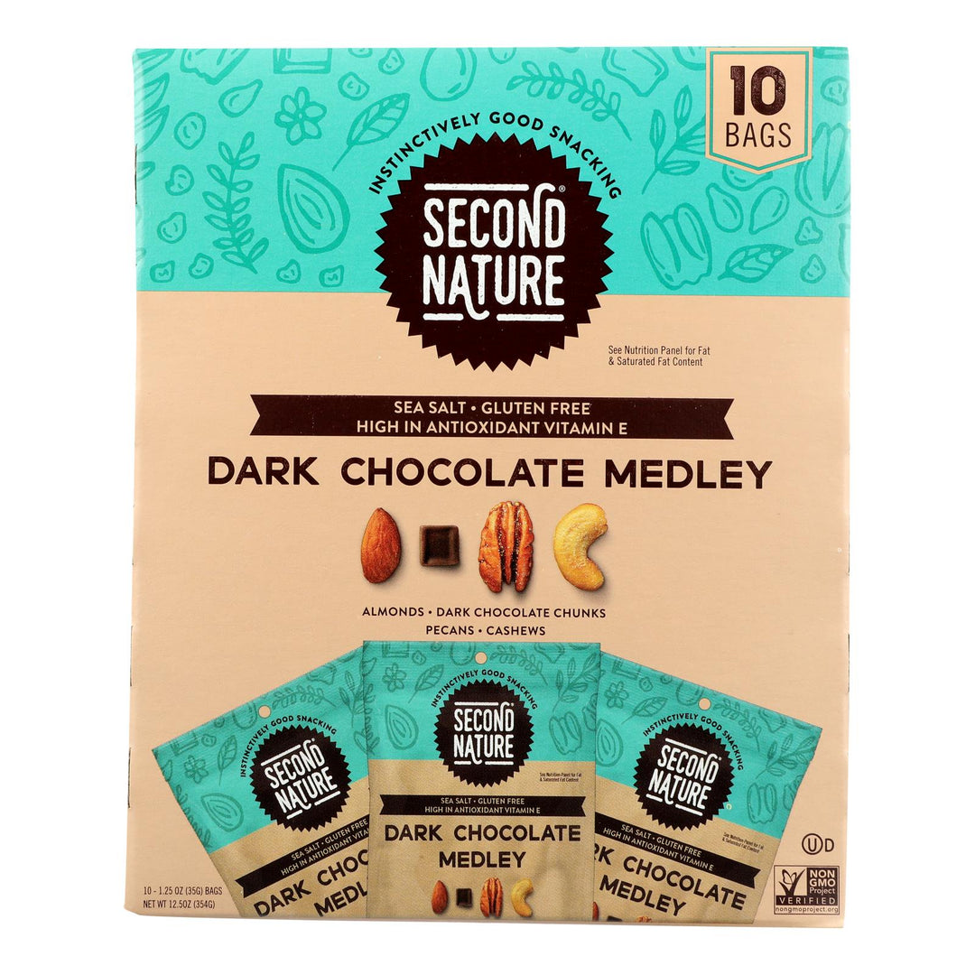 Second Nature - Nut Medley Dark Chocolate - Case Of 4 - 10/1.25 - Maras Green