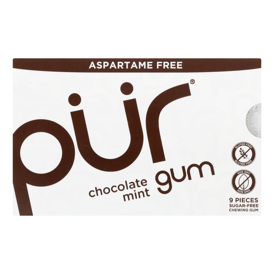 Pur Gum Gum - Chocolate Mint - Case Of 12 - 9 Count - Maras Green