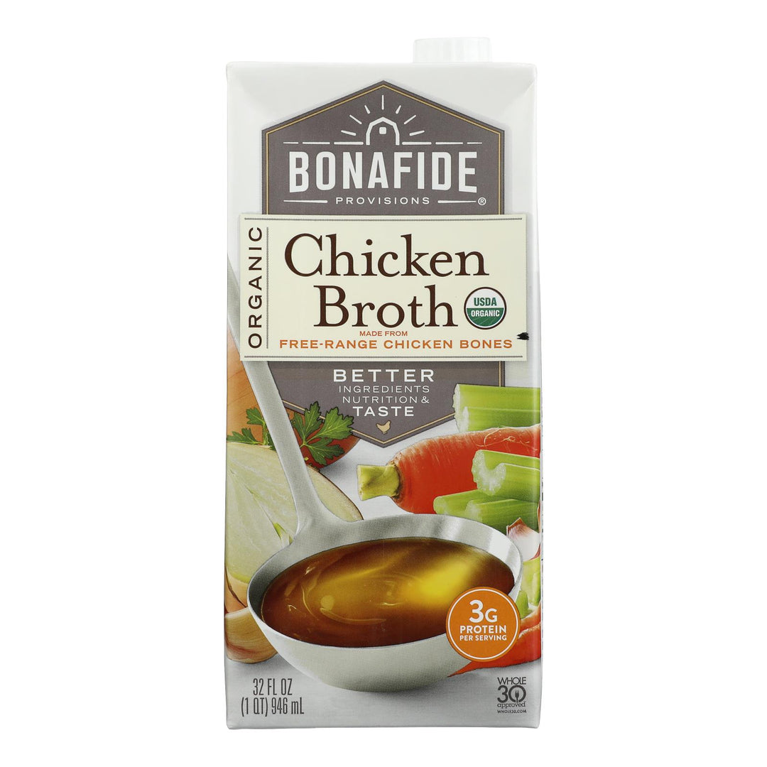 Bonafide Provisions - Broth Chicken - Case Of 6 - 32 Fz - Maras Green