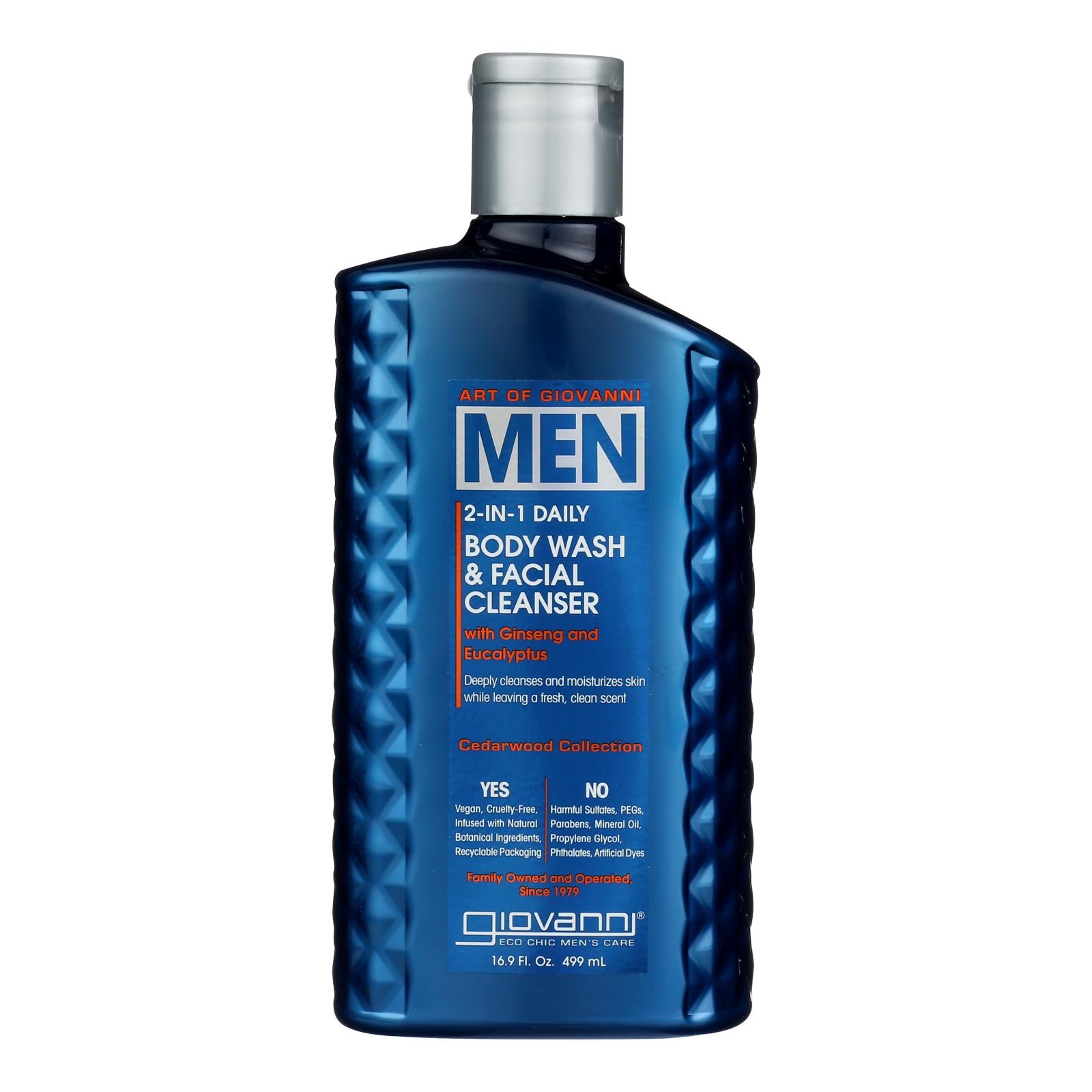 Giovanni Hair Care Products - 2n1 Body Wsh&face Men Cdwd - 1 Each-16.9 Oz - Maras Green