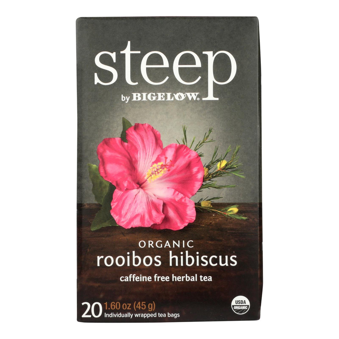 Steep By Bigelow Organic Rooibos Hibiscus Tea - Case Of 6 - 20 Bags - Maras Green