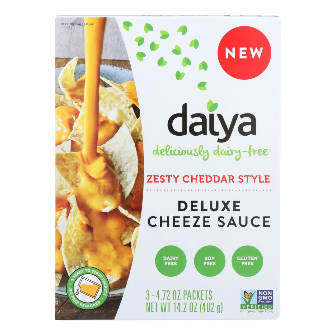 Daiya Deluxe Cheeze Sauce, Zesty Cheddar Style - Case Of 8 - 14.2 Oz - Maras Green