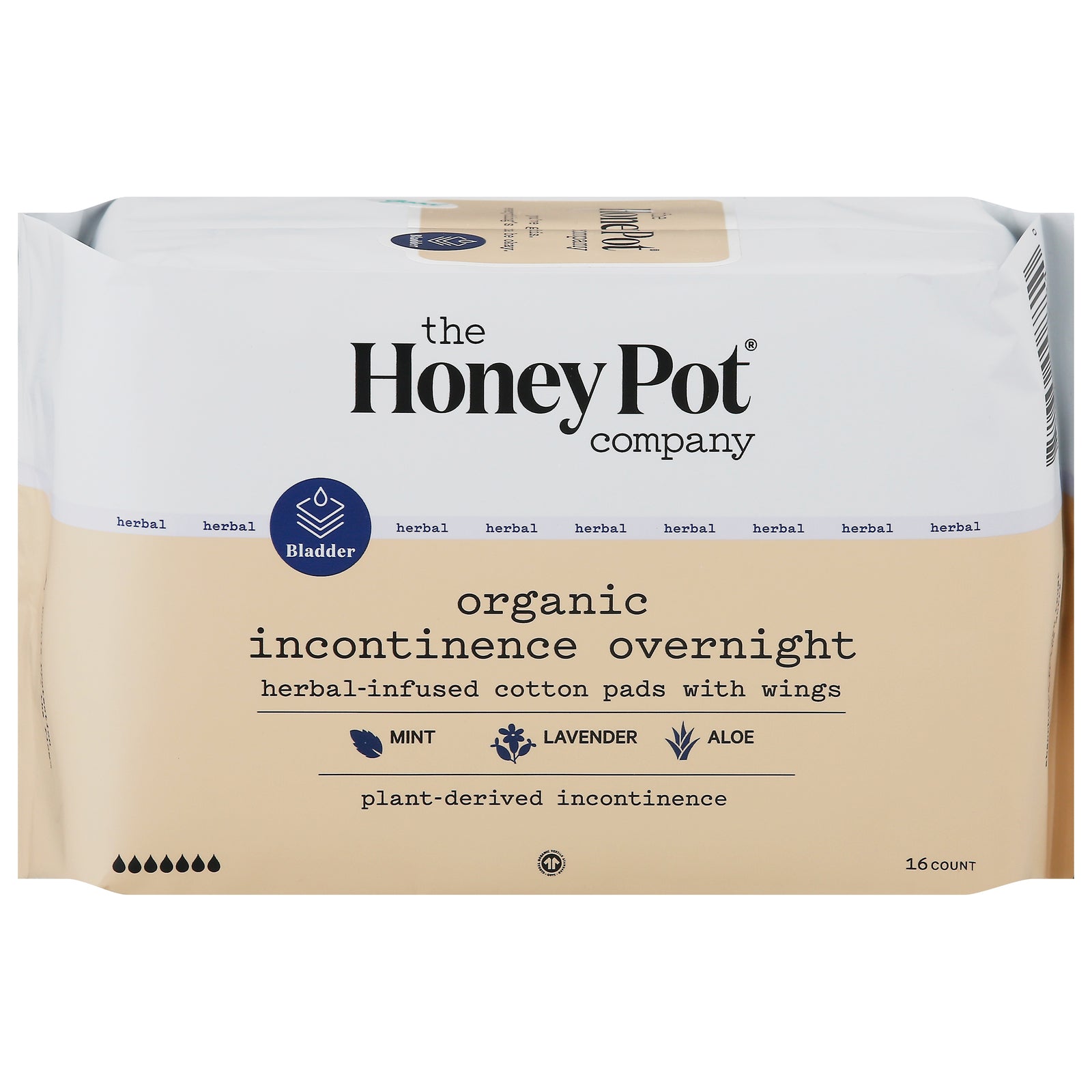 The Honey Pot - Pad Incont Night Hrbl - 1 Each-16 Ct - Maras Green