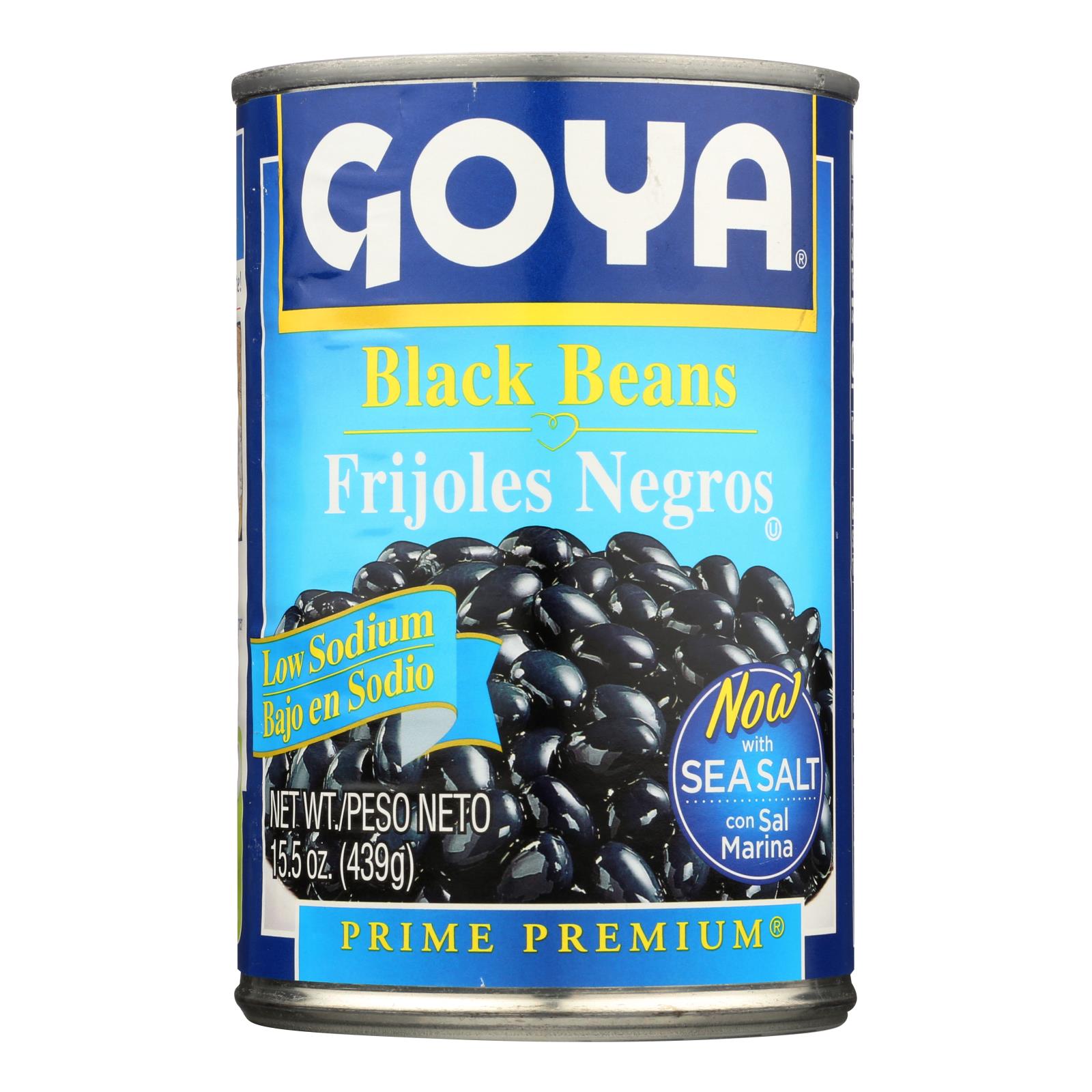 Goya - Beans Black Low Salt - Case Of 24-15.5 Oz - Maras Green