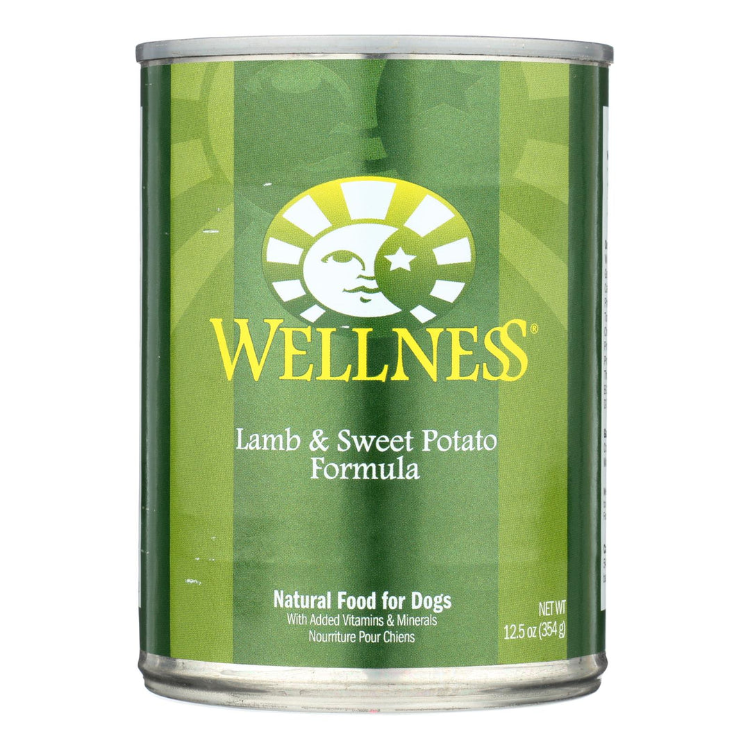 Wellness Pet Products Dog Food - Lamb And Sweet Potato Recipe - Case Of 12 - 12.5 Oz. - Maras Green