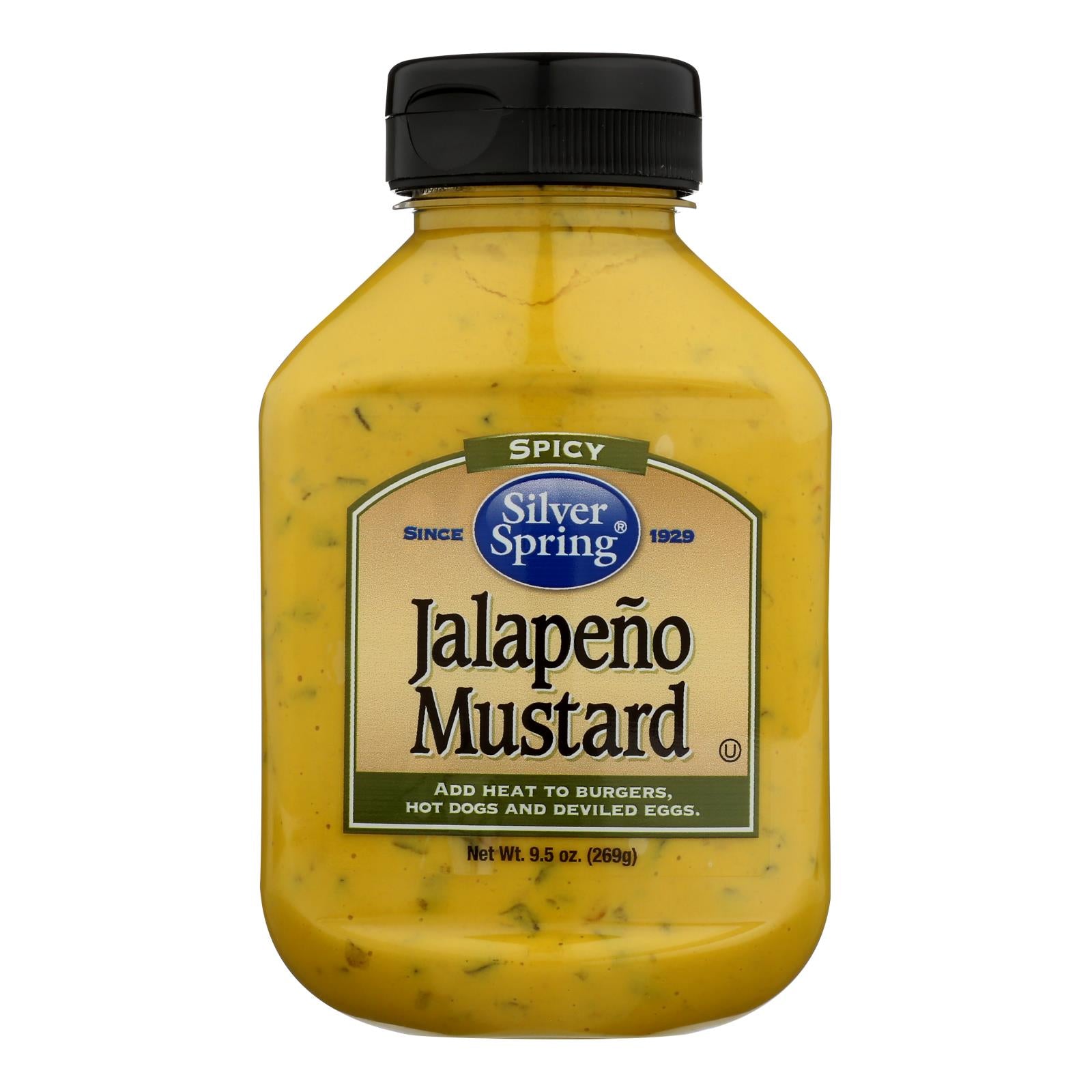 Silver Spring Squeeze - Mustard - Jalapeno - Case Of 9 - 9.5 Oz - Maras Green