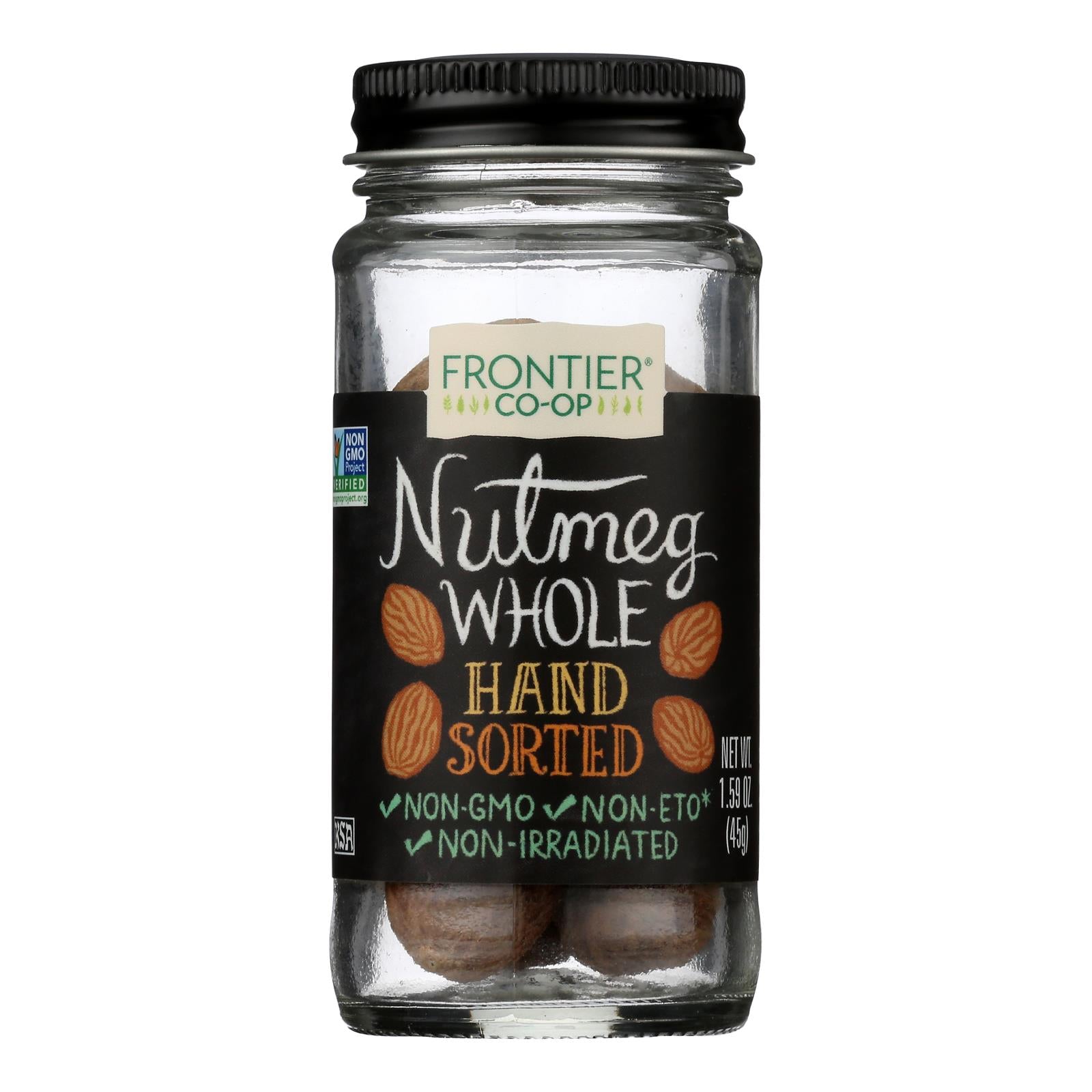 Frontier Natural Products Coop - Whole Nutmeg Hand Sorted - 1 Each -1.59 Oz - Maras Green