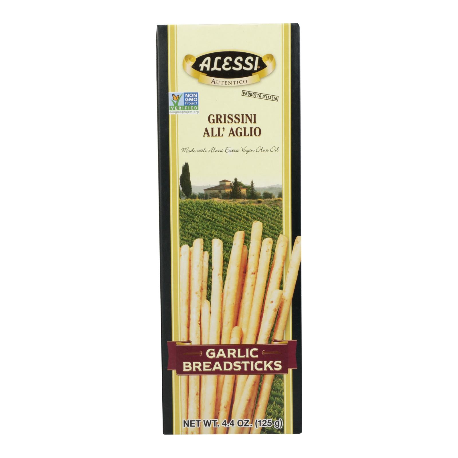 Alessi - Breadsticks - Garlic - Case Of 12 - 4.4 Oz. - Maras Green