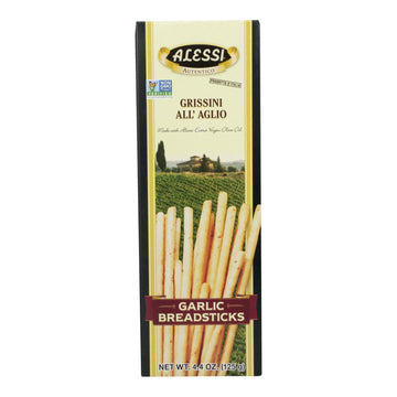 Alessi - Breadsticks - Garlic - Case Of 12 - 4.4 Oz. - Maras Green