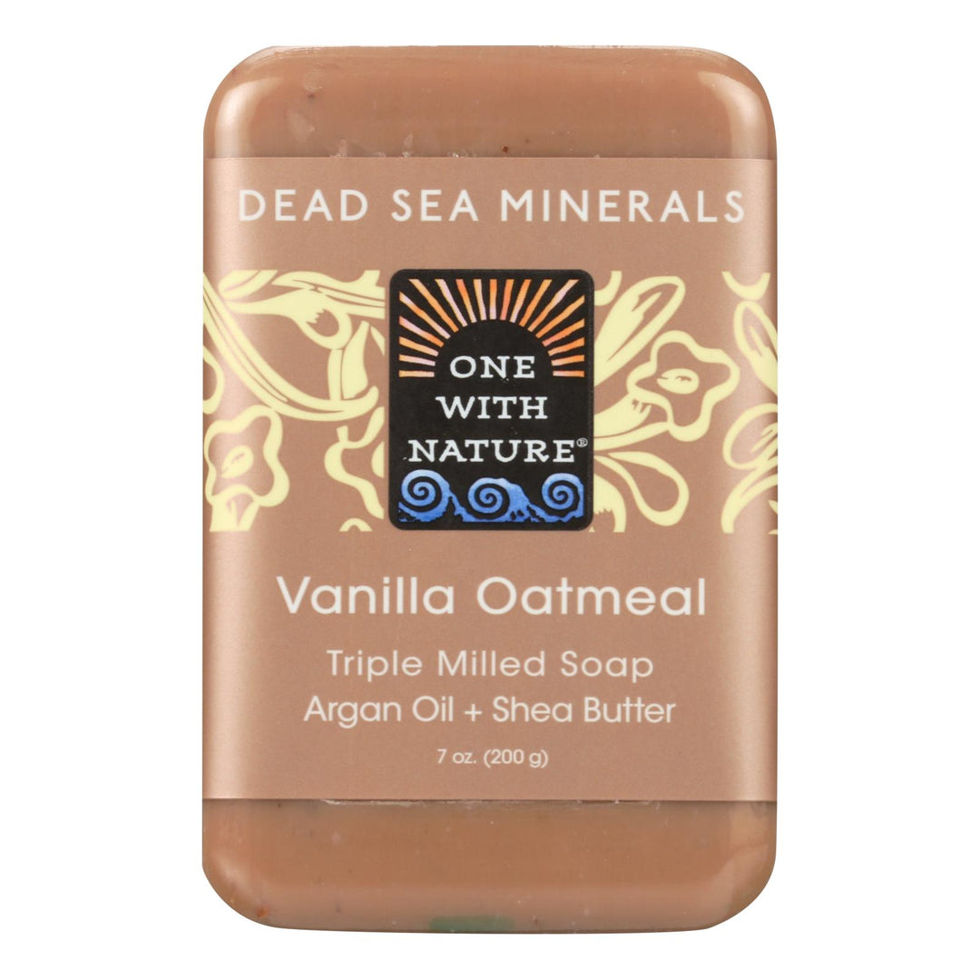 One With Nature Dead Sea Mineral Vanilla Oatmeal Soap - 7 Oz - Maras Green