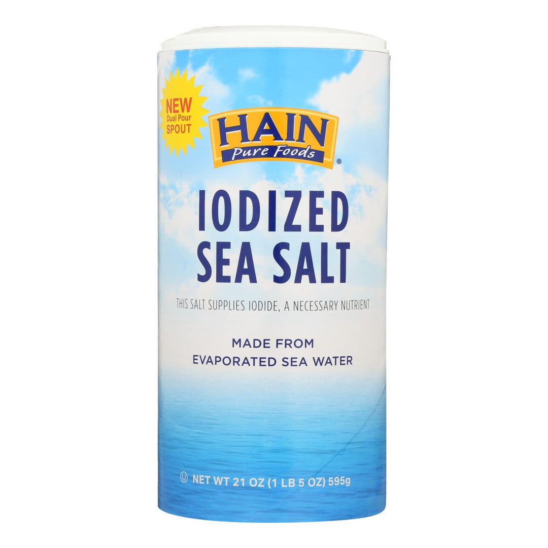 Hain Sea Salt - Iodized - Case Of 8 - 21 Oz - Maras Green