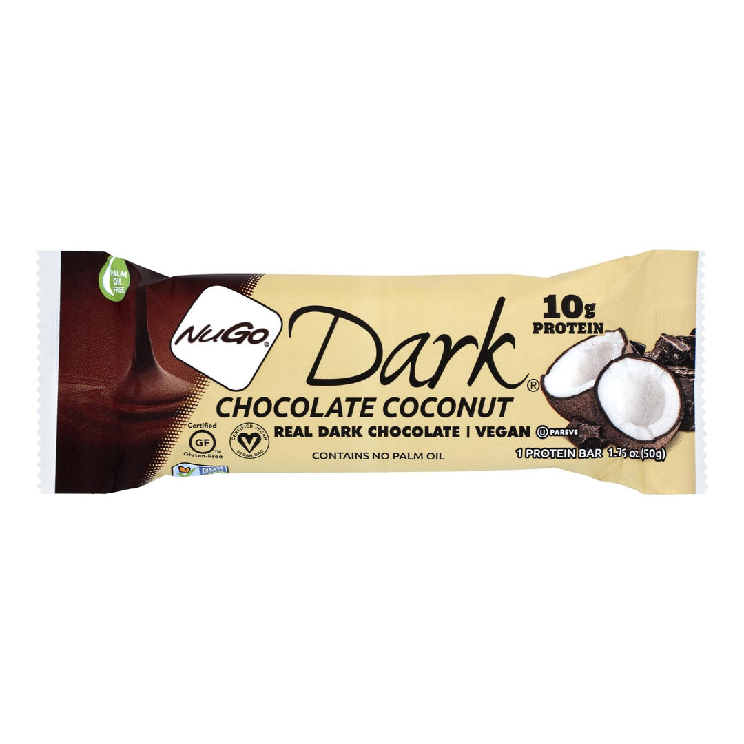 Nugo Nutrition Bar - Nugo Dark - Chocolate Coconut - 1.76 Oz - 1 Case - Maras Green