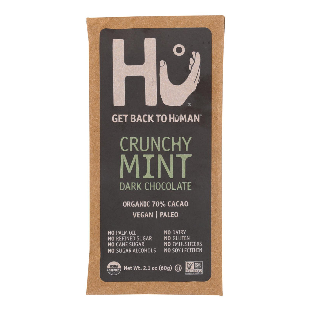 Hu - Dark Chocolate Bar Crunchy Mint - Case Of 12 - 2.1 Oz - Maras Green