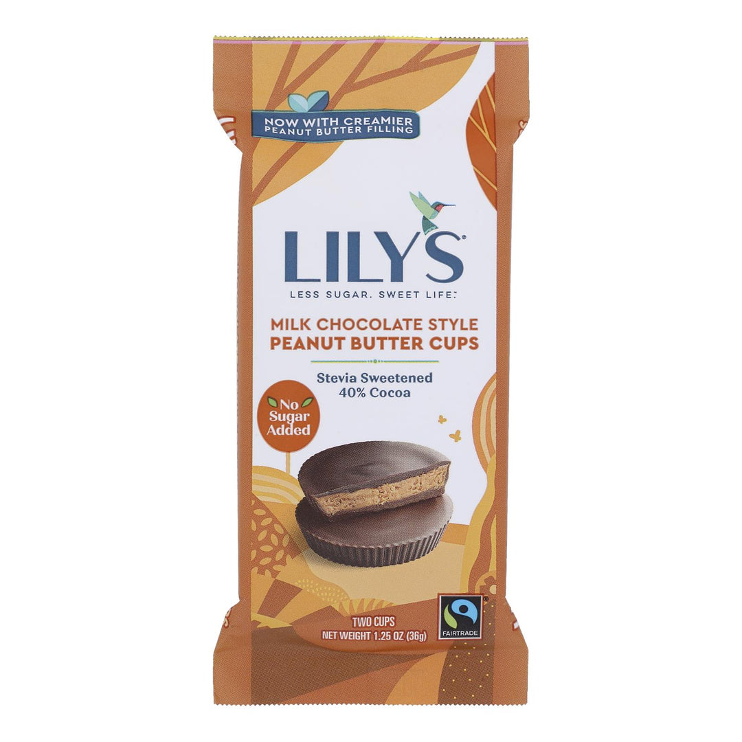 Lilys - Peanut Butter Cup Milk Chocolate 2 Pack - Case Of 12 - 1.25 Oz - Maras Green