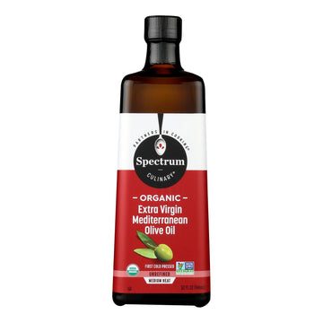 Spectrum Naturals - Olive Oil Organic Medium Trained Extra Virgin - Case Of 6-32 Fluid Ounces - Maras Green