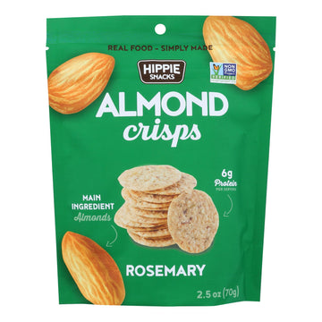 Hippie Snacks - Almond Crisp Rosemary - Case Of 8-2.5 Ounces - Maras Green