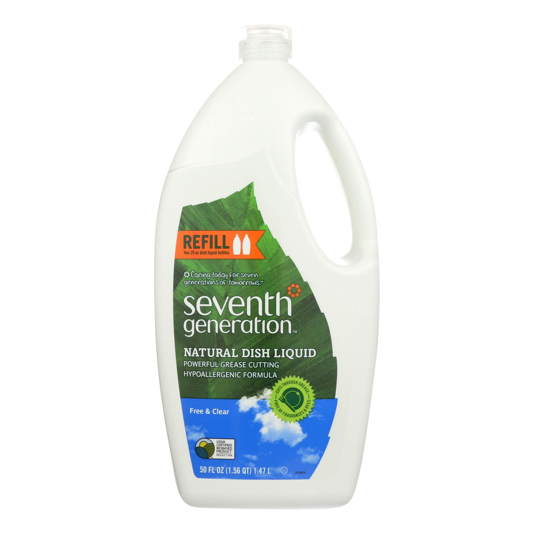 Seventh Generation - Dish Liquid Free & Clear - Case Of 3 - 50 Fluid Ounces - Maras Green