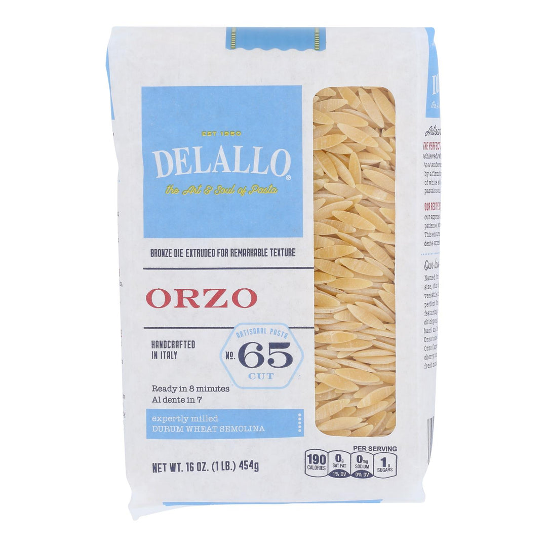 Delallo - Pasta Orzo Number 65 - Case Of 12 - 16 Ounces - Maras Green