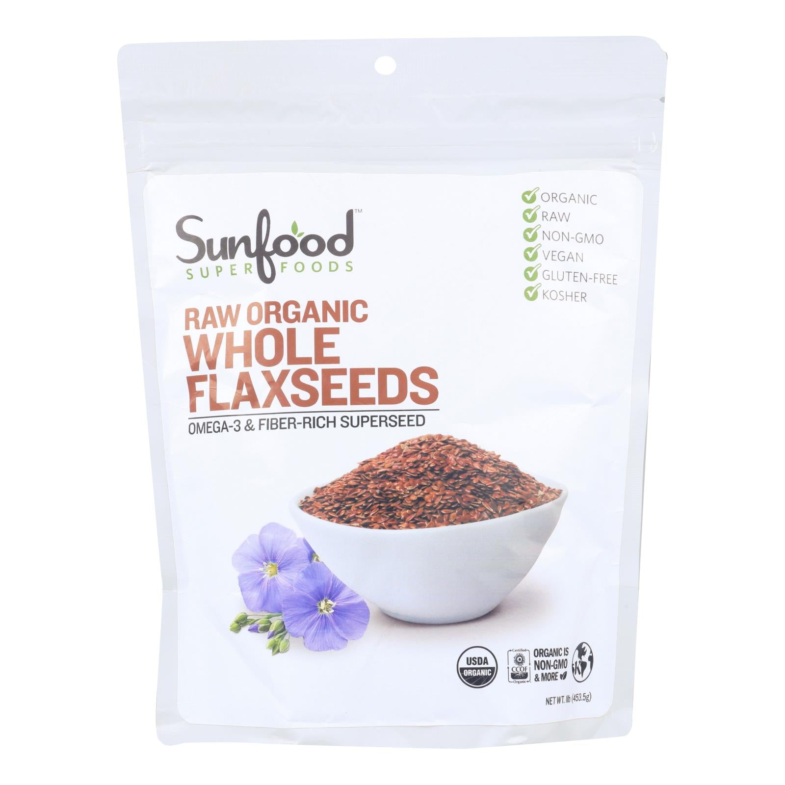 Sunfood - Flax Seeds - 1 Each -16 Oz - Maras Green